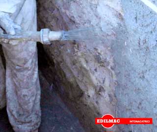 spraying of special renders on the duct